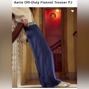 NWT AERIE OFF DUTY FLANNEL TROUSER PANTS